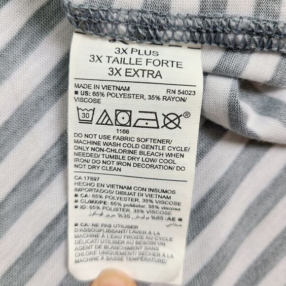 OLD navy active gray & white stripe long sleeve t-Shirt 3X - Picture 11 of 14